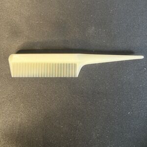 Vintage 1940s DuPont Nylon Hair Comb - Ivory Color 6.5" MCM Hard Plastic Teasing